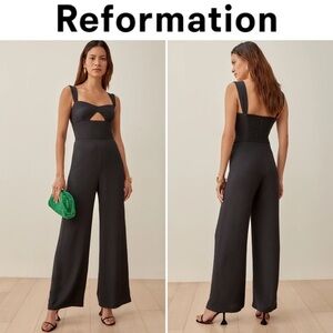 Reformation Poppy Jumpsuit  in Black sz 2 NWT 248$